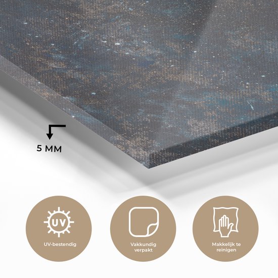 MuchoWow® Peinture sur verre 160x120 cm - Peinture sur verre acrylique - Ardoise - Grijs - Béton - Industriel - Photo sur verre - Peintures