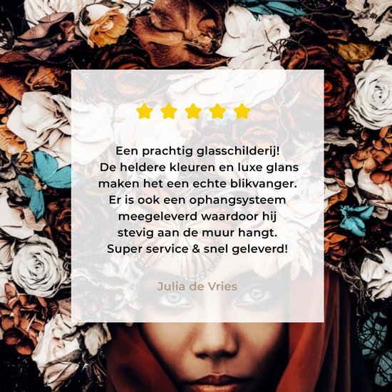 Peinture sur Verre - Fleurs - Papillon - Femmes - Foulard - 40x30 cm - Peintures sur Verre Peintures - Photo sur Glas