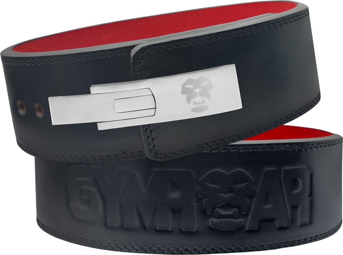 Gymroar Premium [13MM] Lever Belt met RVS gespsluiting - Lifting Belt - Clip Sluiting - Powerlift Riem - Crossfit - Bodybuilding - Powerlifting - Deadlift - Squat - 10MM - Zwart - M