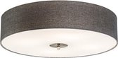 QAZQA drum jute - Moderne Plafondlamp met kap - 4 lichts - Ø 500 mm - Grijs - Woonkamer | Slaapkamer