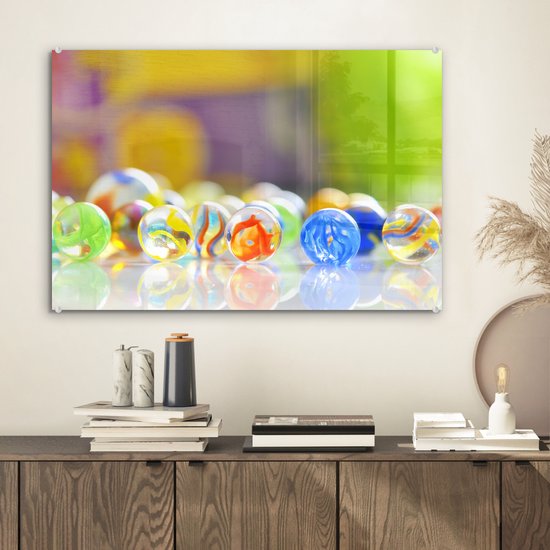 MuchoWow® Peinture sur verre 60x40 cm - Peinture sur verre acrylique - Billes - Glas - Motifs - Photo sur verre - Peintures