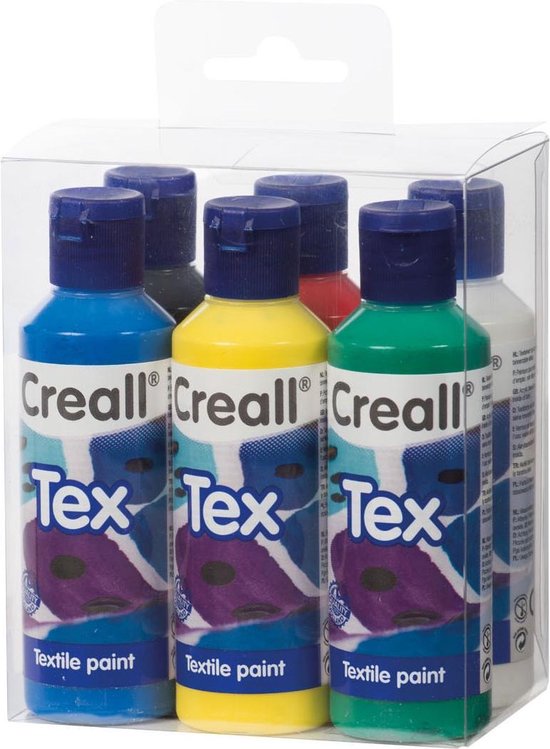 Creall tex 6 x 80 ml - Textielverf - Primary set | bol.com