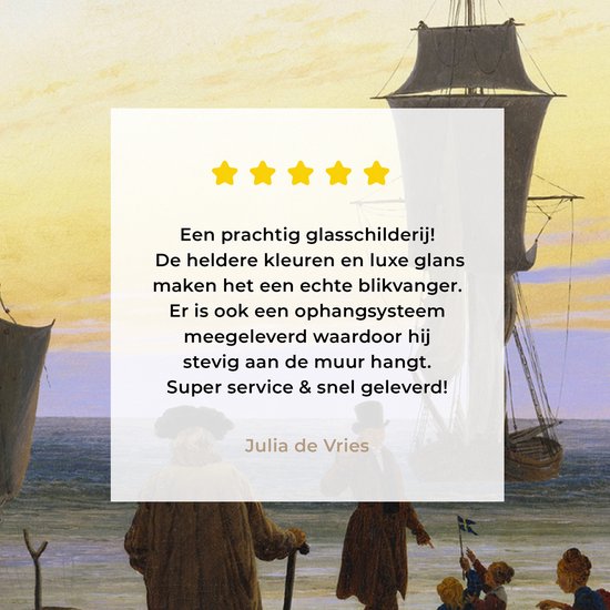 MuchoWow® Peinture sur verre - Les Stades de la vie humaine - Caspar David Friedrich - 50x50 cm - Peintures sur verre acrylique - Photo sur Glas