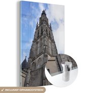 MuchoWow® Glasschilderij 120x180 cm - Schilderij acrylglas - Breda - Klok - Kerk - Foto op glas - Schilderijen