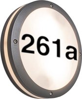 QAZQA Storm R - Éclairage numéro de maison - 2 lumières - Ø30 cm - anthracite