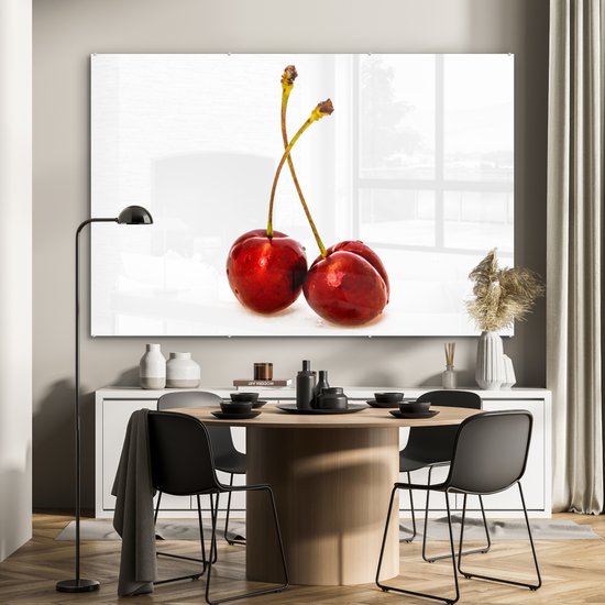 Peinture sur verre - Cerise - Wit - Rouge - 180x120 cm - Peintures Plexiglas