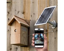Nestera Nestkast Wifi Camera Met Zonnepaneel - Broeden - 19x22x34 cm Donker Hout