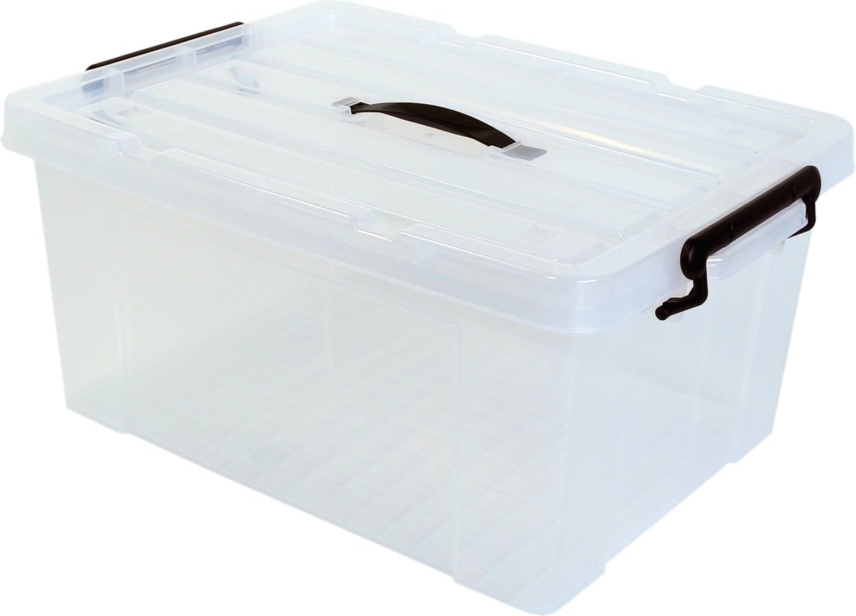 Alpac Opbergbox - Opbergbox met deksel - Opbergdoos - 35 Liter - 535 x 390 x 245 mm - Transparant