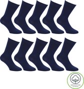 Sorprese 100% Katoenen Sokken - 10 Paar - Maat 35-38 - Donkerblauw - Sokken Dames - Aangenaam Dunne Naadloze Sokken - Sokken Kinderen - Cadeau