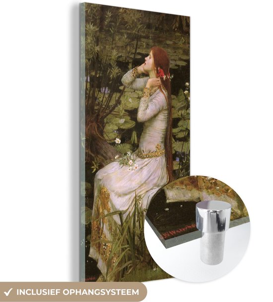 MuchoWow® Glasschilderij 60x120 cm - Schilderij acrylglas - Ophelia - schilderij van John William Waterhouse - Foto op glas - Schilderijen