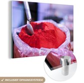 MuchoWow® Peinture sur verre 90x60 cm - Peinture sur verre acrylique - Poivre de Cayenne sur le marché sous forme de poudre - Photo sur verre - Peintures