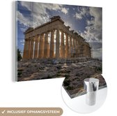 MuchoWow® Glasschilderij 60x40 cm - Schilderij acrylglas - Het historische Parthenon in het Griekse Athene - Foto op glas - Schilderijen