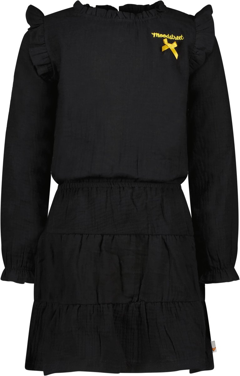 Moodstreet M209-5813 Jurken Meisjes - Kleedje - Rok - Jurk - Zwart - Maat 110/116