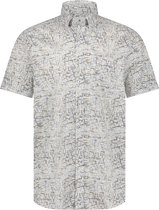 State of Art - Short Sleeve Overhemd Print Grijs - Heren - Maat XXL - Regular-fit