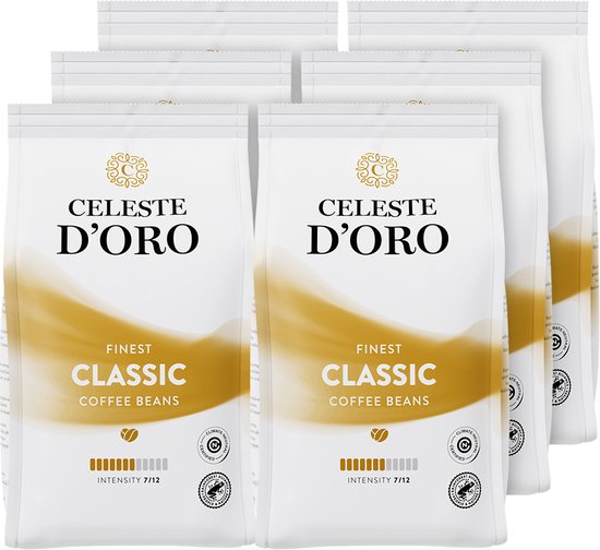 Celeste d’Oro - Finest Classic - Koffiebonen - Arabica - Lungo Koffie - Voor Ieder Moment - 6 x 250g
