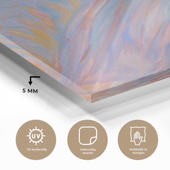 MuchoWow® Tableau en verre 60x120 cm - Peinture sur verre acrylique - Dévotion - Piet Mondriaan - Photo sur verre - Peintures