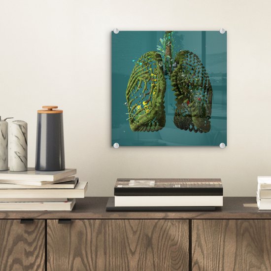 Peinture sur verre MuchoWow® - Poumons verts - 20x20 cm - Peintures sur verre acrylique - Photo sur Glas