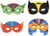 24 Stuks - Mix Superhelden Maskers van Foam - Traktatie - Uitdeelcadeautjes - Mix Kleur Superhelden Feest Maskers - Jongens