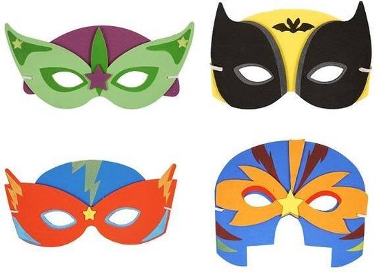 24 Stuks - Mix Superhelden Maskers van Foam - Traktatie - Uitdeelcadeautjes  - Mix... | bol.com