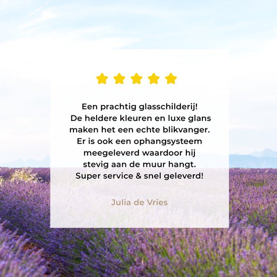 Peinture sur verre - Champ de lavande avec une maison en Provence - 150x100 cm - Peintures sur Verre Peintures - Photo sur Glas