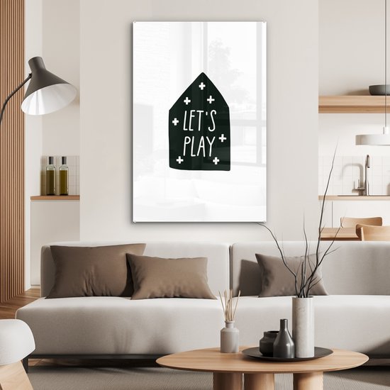 MuchoWow® Peinture sur verre 80x120 cm - Peinture sur verre acrylique - Enfants - Citation - Jouer - Garçons - Filles - Bébé - Photo sur verre - Peintures