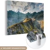 MuchoWow® Glasschilderij 30x20 cm - Schilderij acrylglas - De alpen in Oostenrijk - Foto op glas - Schilderijen