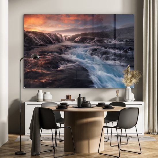 Peinture sur verre - Cascade - Nature - Berg - 150x100 cm - Peintures Plexiglas