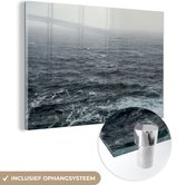 MuchoWow® Glasschilderij 90x60 cm - Schilderij acrylglas - Zee - Lucht - Water - Foto op glas - Schilderijen