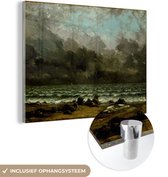 MuchoWow® Glasschilderij 80x60 cm - Schilderij acrylglas - De zee - Schilderij van Gustave Courbet - Foto op glas - Schilderijen