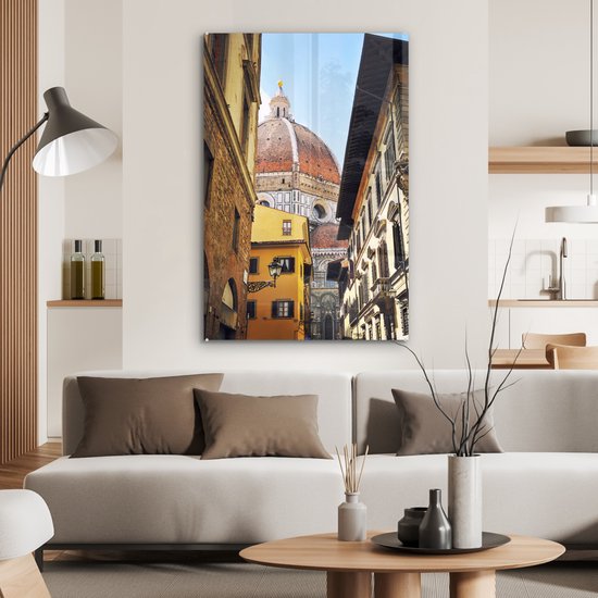 MuchoWow® Peinture sur Verre - Florence - Rue - Dôme - 80x120 cm - Peintures sur Verre Peintures - Photo sur Glas