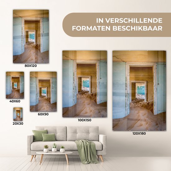 Peinture sur Verre - Une Maison Abandonnée Prise par le Sable dans le Kolmanskop - 20x30 cm - Peintures sur Verre Peintures - Photo sur Glas