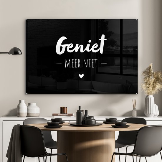 MuchoWow® Peinture sur verre 90x60 cm - Peinture sur verre acrylique - Profitez-en plus - Citations - Profitez - Texte - Photo sur verre - Peintures