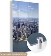MuchoWow® Glasschilderij 120x180 cm - Schilderij acrylglas - New York - USA - Skyline - Foto op glas - Schilderijen