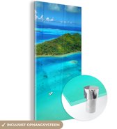 MuchoWow® Glasschilderij 60x120 cm - Schilderij acrylglas - De Bora Bora eilanden - Foto op glas - Schilderijen