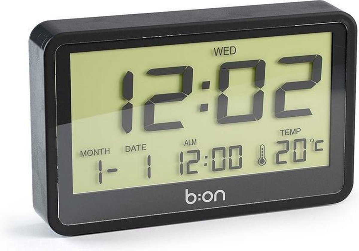 Balvi digitale wekker Nano met datum en temperatuur - Kleur - Zwart