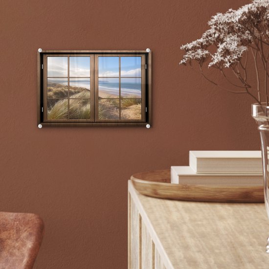 Peinture sur Verre - Transparent - Plage - Bois - 30x20 cm - Peintures sur Verre Peintures - Photo sur Glas