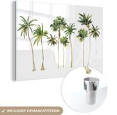 MuchoWow® Glasschilderij 150x100 cm - Schilderij acrylglas - Jungle - Palmboom - Groen - Foto op glas - Schilderijen
