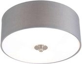QAZQA drum - Moderne Plafondlamp met kap - 2 lichts - Ø 300 mm - Grijs -  Woonkamer | Slaapkamer | Keuken