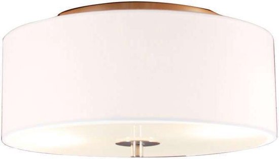 QAZQA drum - Moderne Plafondlamp met kap - 2 lichts - Ø 300 mm - Crème - Woonkamer | Slaapkamer