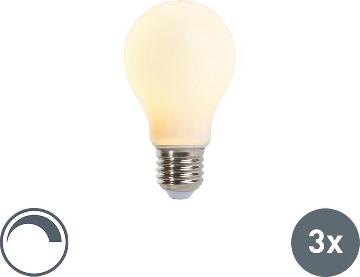 LUEDD Set van 3 E27 dimbare LED filament lamp mat 5W 380lm 2350K