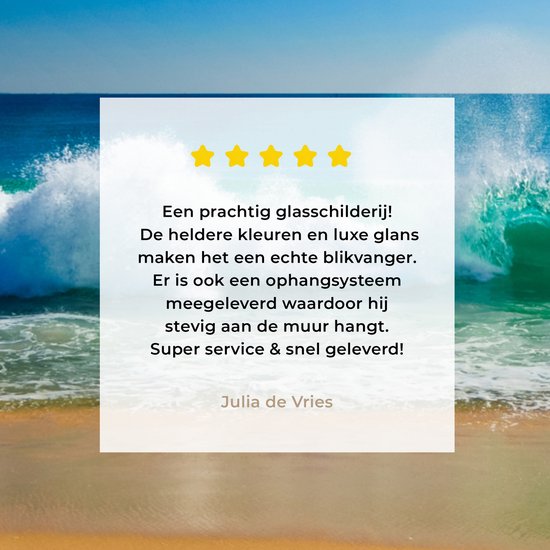 MuchoWow® Peinture sur verre 80x60 cm - Peinture sur verre acrylique - Mer - Golf - Plage - Photo sur verre - Peintures