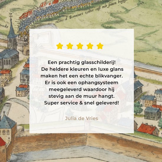 MuchoWow® Glasschilderij 40x30 cm - Schilderij acrylglas - Stadskaart - Eindhoven - Antiek - Foto op glas - Schilderijen - Plattegrond