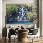 MuchoWow® Glasschilderij 180x120 cm - Schilderij acrylglas - Stromende watervallen in het Nationaal park Plitvicemeren - Foto op glas - Schilderijen