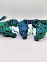 Gearticuleerde Dragon - 3D geprinte Flexibele draak - groen / blauw