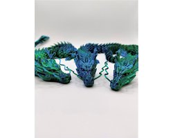 Gearticuleerde Dragon - 3D geprinte Flexibele draak - groen/blauw