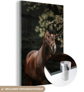 MuchoWow® Peinture sur verre 120x180 cm - Peinture sur verre acrylique - Cheval - Branches - Portrait - Photo sur verre - Peintures