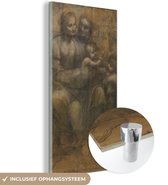 MuchoWow® Peinture sur verre 20x40 cm - Peinture sur verre acrylique - Marie avec l'enfant et Sainte Anne - Leonardo de Vinci - Photo sur verre - Peintures