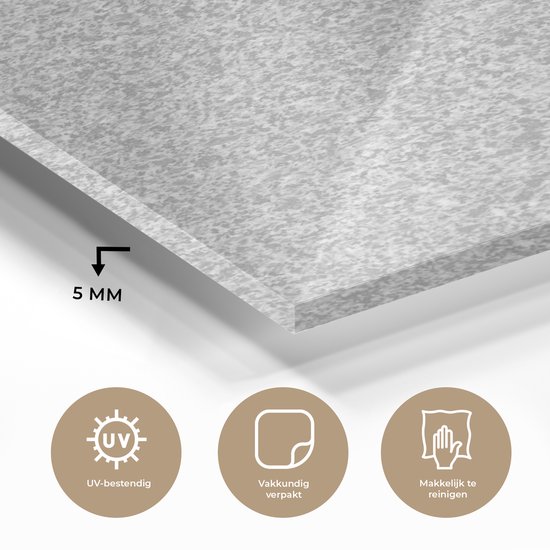 MuchoWow® Peinture sur verre 120x160 cm - Peinture sur verre acrylique - Granit - Structure - Grijs - Design - Photo sur verre - Peintures