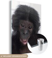 MuchoWow® Peinture sur verre 60x80 cm - Peinture sur verre acrylique - Singe - Chimpanzé - Portrait - Enfants - Garçons - Filles - Photo sur verre - Peintures
