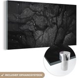 Tableau sur verre noir et blanc - Pierre - Zwart - Wit - Roche - 120x60 cm - Décoration murale murale - Décoration salon
